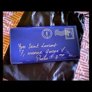 Authentic Yves Saint Laurent Y Mail Patent Clutch